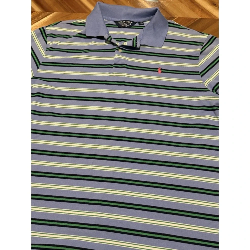 Polo Golf Ralph Lauren 2XL Men's Pro Fit Striped Polo Shirt XXL‎ multicolor Pima
